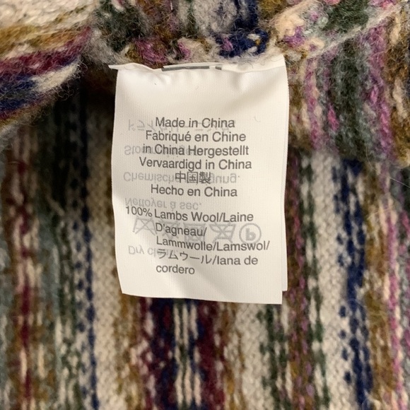 J.crew 100% Lamb Wool Print Pattern Knit Sweater Sz Medium - Picture 9 of 14